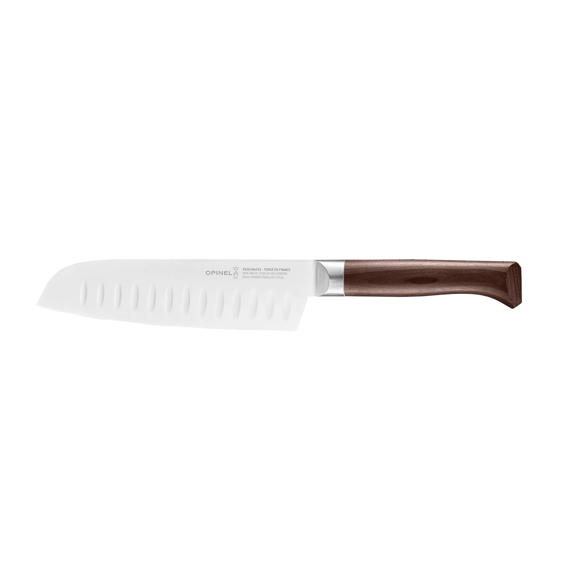 Opinel Les Forges Scalloped Santoku Knife, 17cm