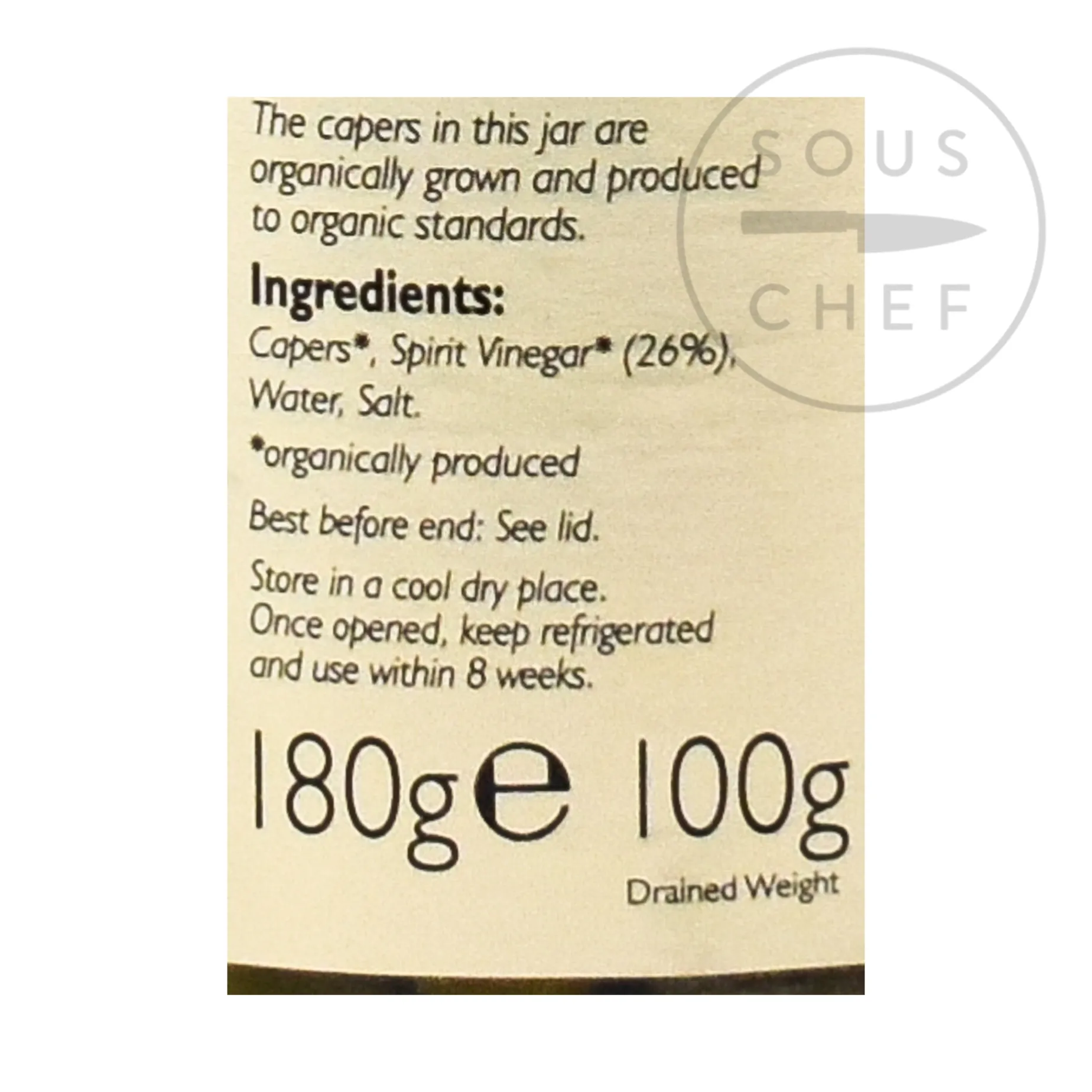 Organic Capers, 180g