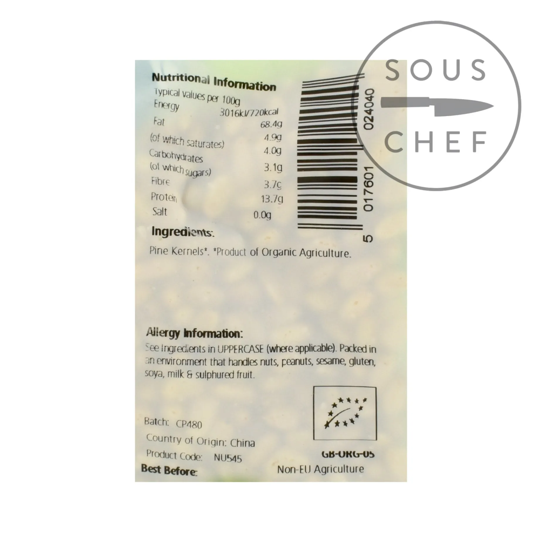 Organic Pine Kernels, 125g