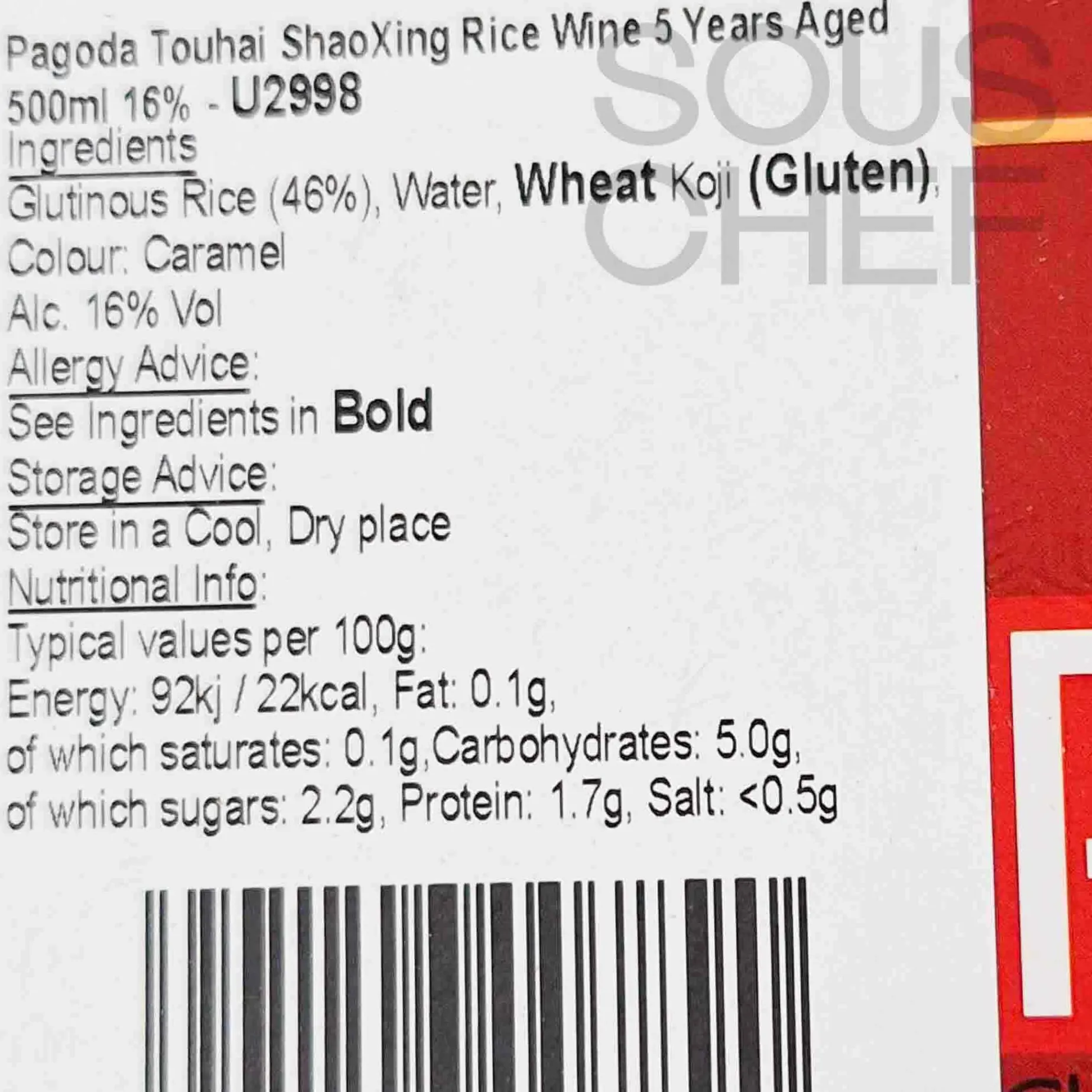 Pagoda Touhai ShaoXing Rice Wine 5 Years Aged, 500ml