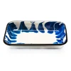 Paintstroke Enamel Roasting & Serving Dish, Blue & White