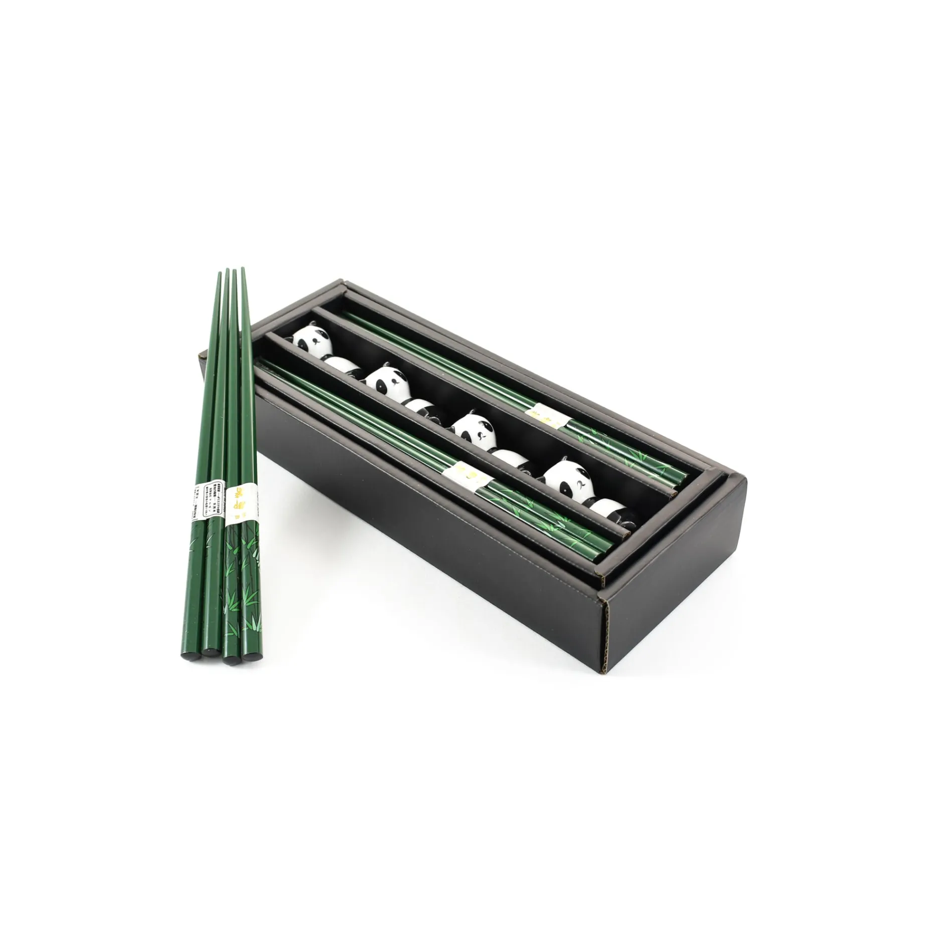 Panda Chopstick & Rest Set - 4 Pairs