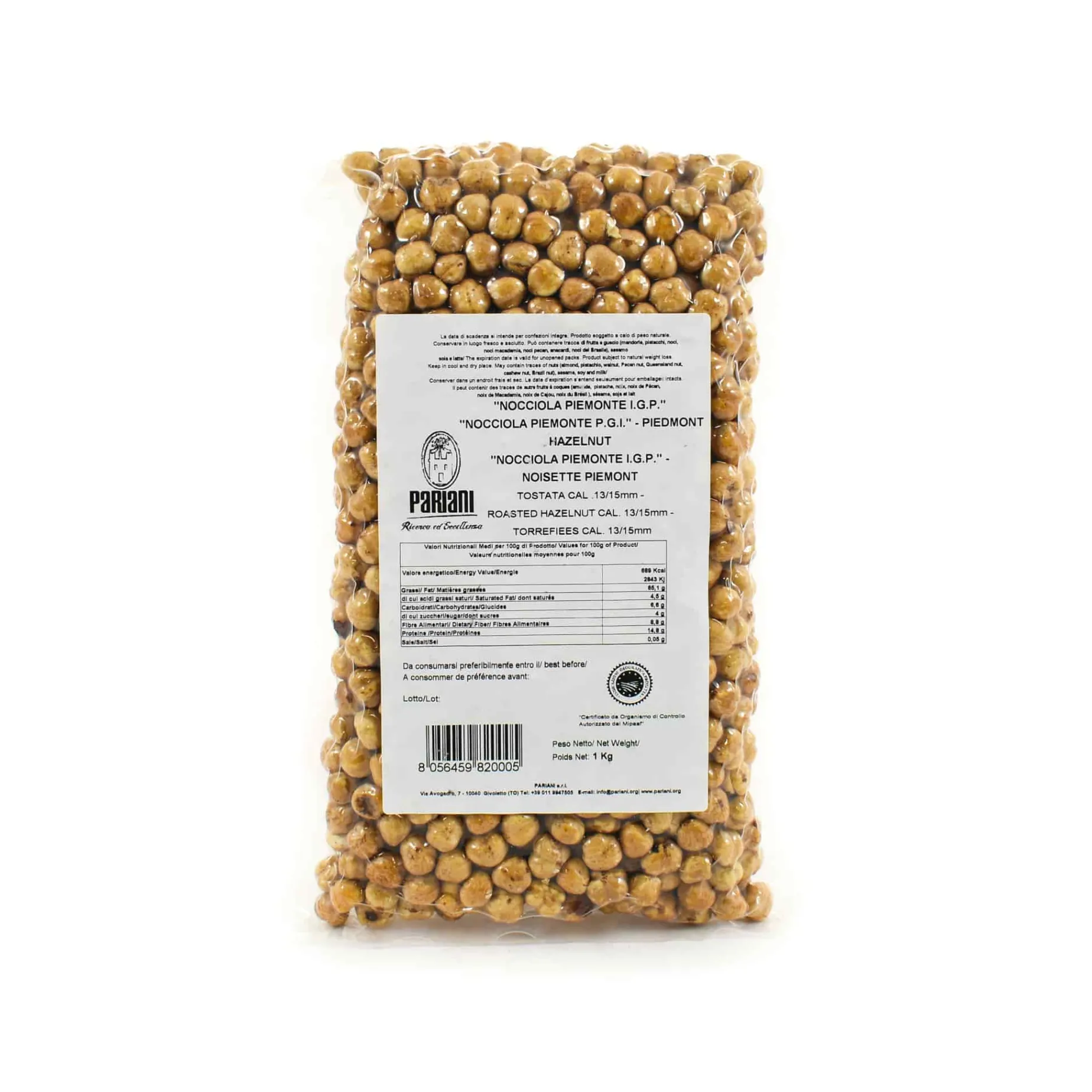 Pariani "Nocciola Piemonte PGI" Hazelnut Roasted, 1kg