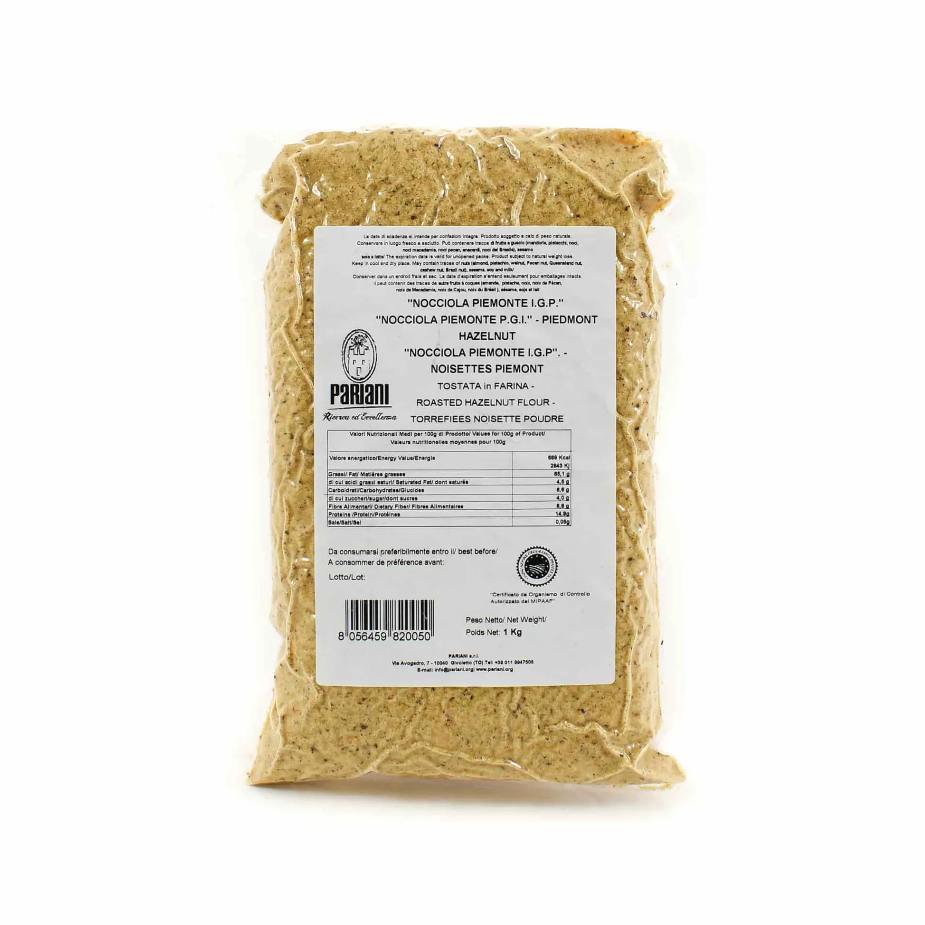 Pariani "Nocciola Piemonte PGI" Hazelnut Flour, 1kg