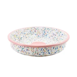 Pink Dot Enamel Round Roasting & Serving Dish, 28cm