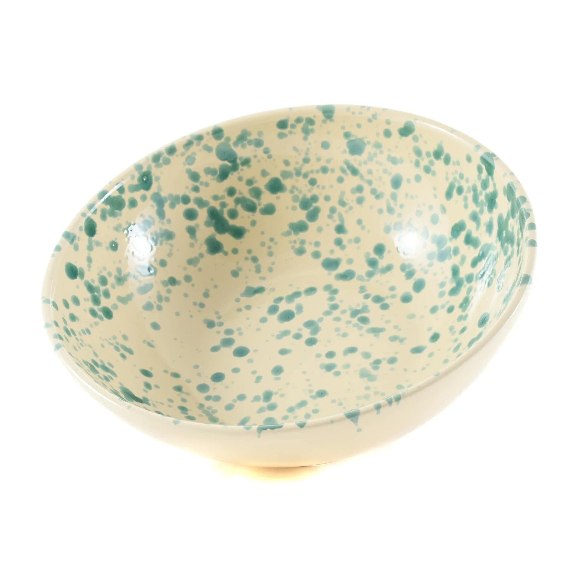 Puglia Aquamarine Splatter Large Salad Bowl, 28cm