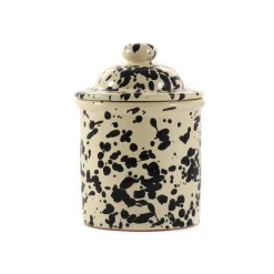 Puglia Black Splatter Ceramic Storage Jar, 15cm