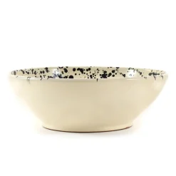 Puglia Black Splatter Large Salad Bowl, 28cm
