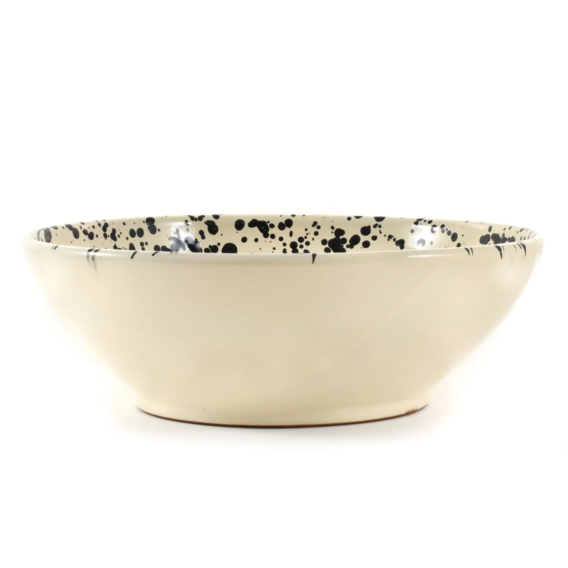 Puglia Black Splatter Large Salad Bowl, 28cm