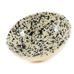 Puglia Black Splatter Large Salad Bowl, 28cm