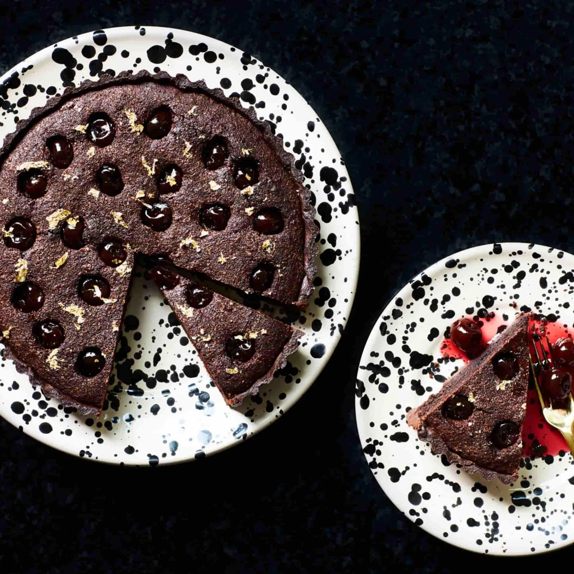 Puglia Black Splatter Large Salad Bowl, 28cm