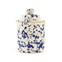Puglia Blue Splatter Storage Jar, 15cm