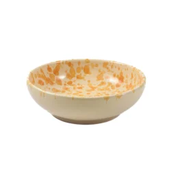 Puglia Dark Yellow Splatter Bowl, 19cm