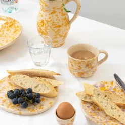 Puglia Lilac and Yellow Splatter Dinner Plate, 27cm