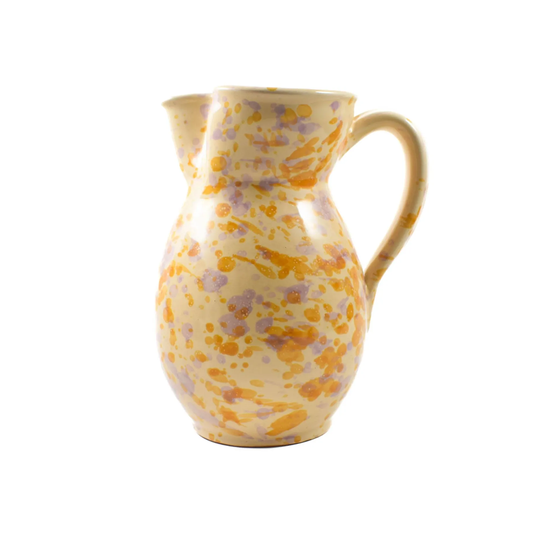 Puglia Lilac and Yellow Splatter Pitcher
