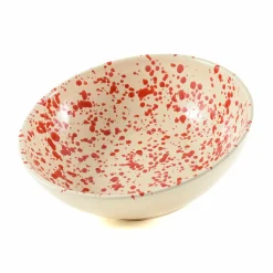 Puglia Red Splatter Large Salad Bowl, 28cm