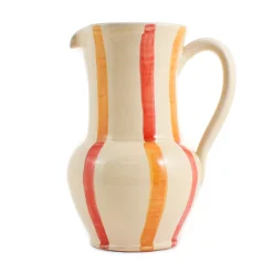 Puglia Yellow and Red Stripe Pitcher