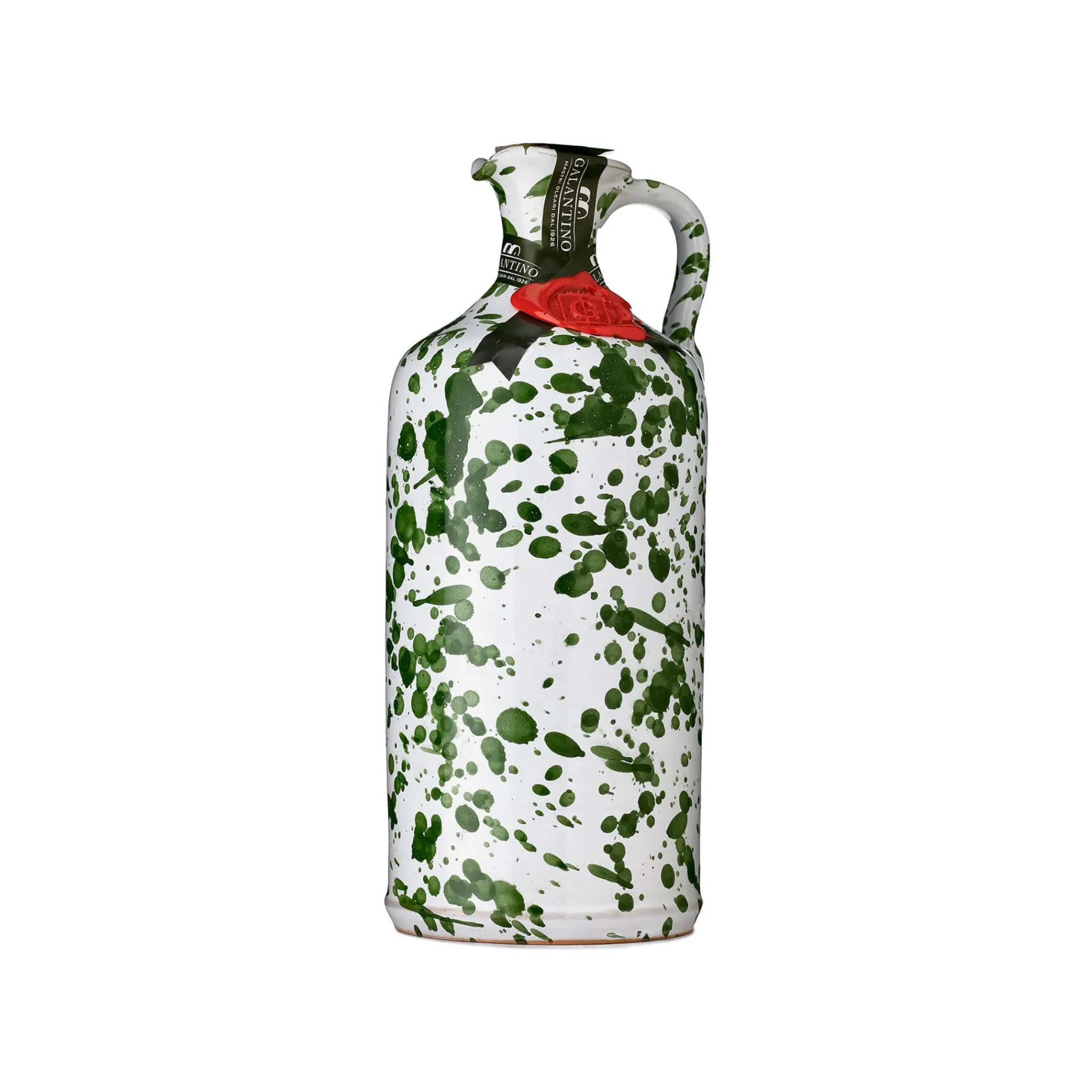 Puglian Extra Virgin Olive Oil in Green Splatter Ceramic Bottle, 500ml