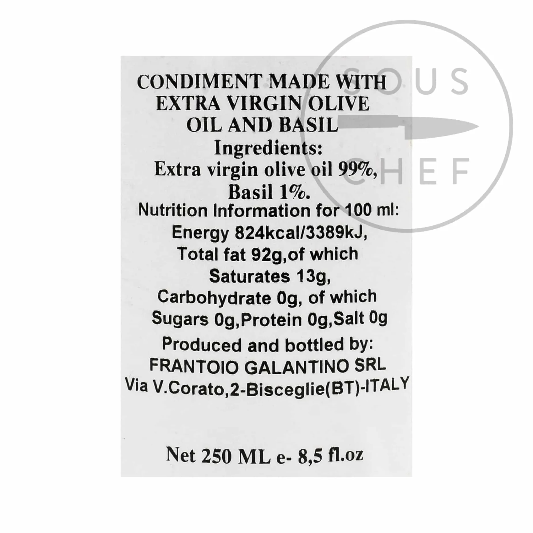 Puglian Olive Oil with Basil in Terracotta Bottle, 250ml