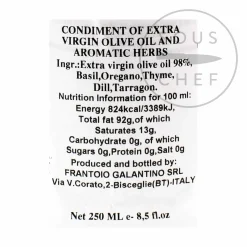 Puglian Olive Oil with Mixed Herbs in Terracotta Bottle, 250ml