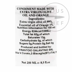 Puglian Olive Oil with Orange in Terracotta Bottle, 250ml