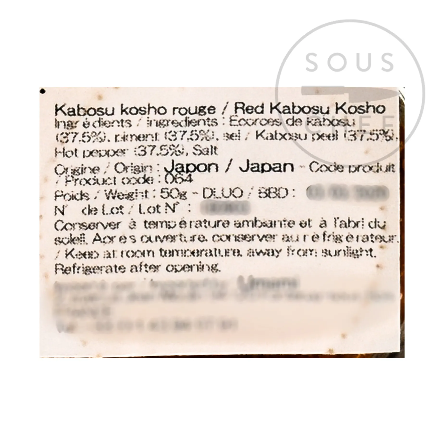 Red Kabosu Citrus Kosho, 50g