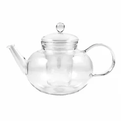 Round Glass Teapot & Strainer 1.2 litres