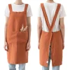 Rust Crossback Linen Apron