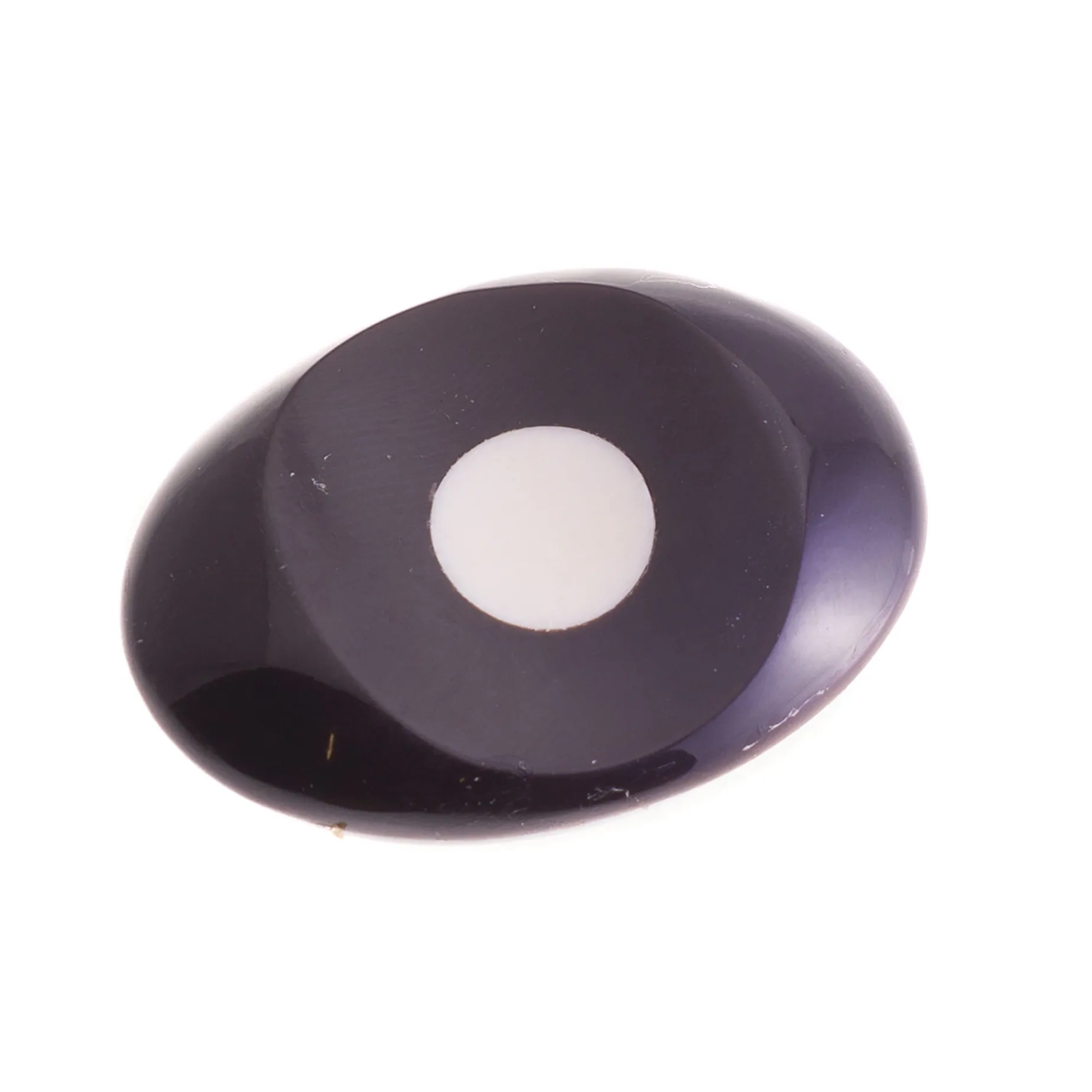 Sarah Petherick Black Horn Chopstick Rest with White Bone Dot, 4.5cm