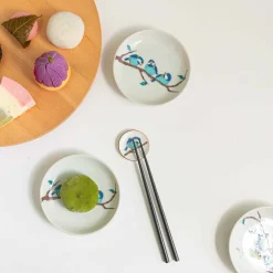 Seikou Porcelain Bird on Branch Chopstick Rests, Set of 5