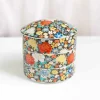 Seikou Porcelain Black Floral Motif Sweets Container, 3 Compartments