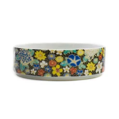 Seikou Porcelain Black Floral Motif Sweets Container, 3 Compartments