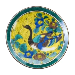 Seikou Porcelain Golden Goose Small Garnish Plate, 10cm