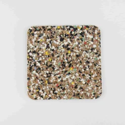 Set of 4 Beach Clean Recycled Cork Square Coasters, 10cm