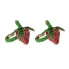 Set of 2 Beaded Strawberry Napkin Rings