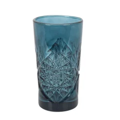 Set of 6 Blue Hobstar Highball Glasses, 350ml
