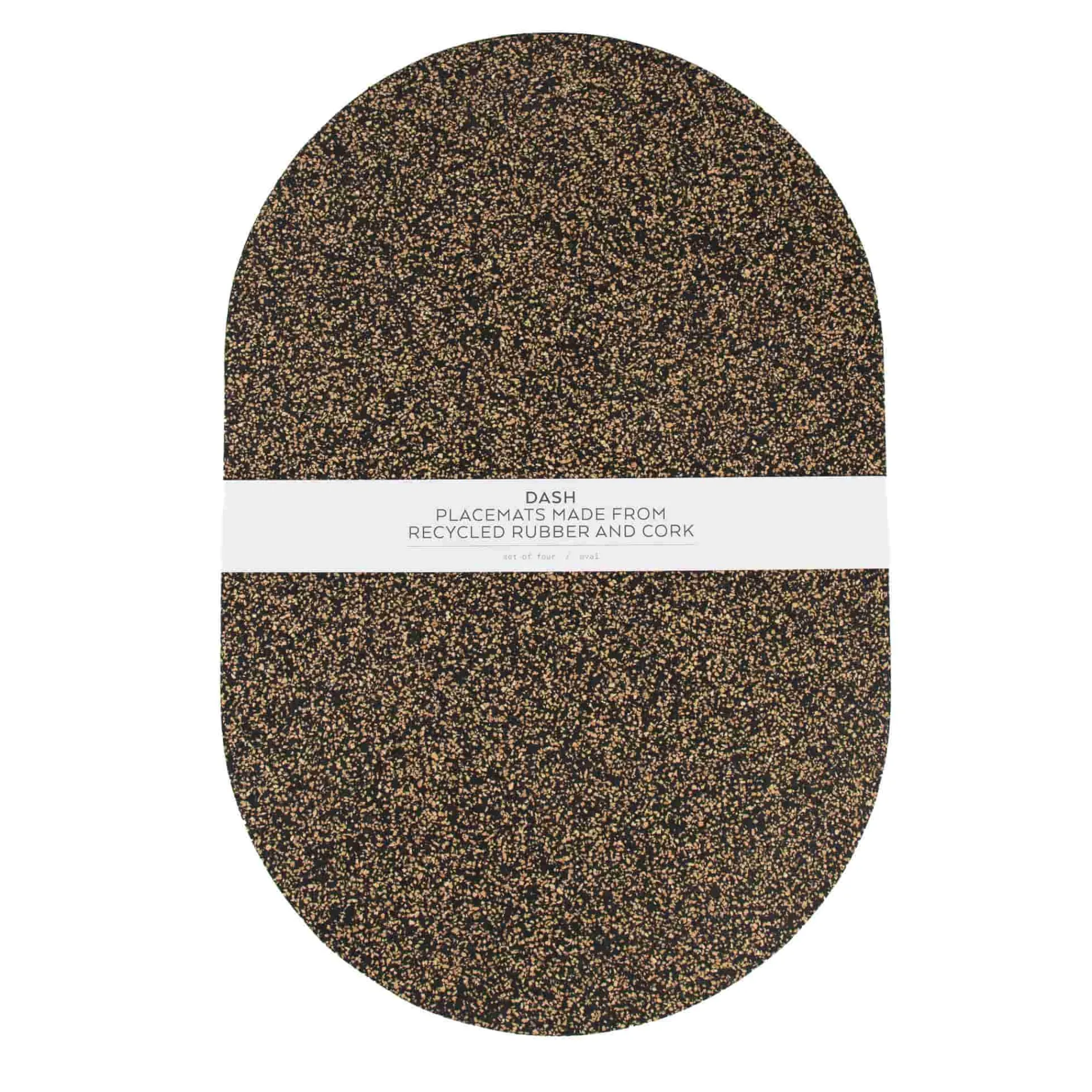 Set of 4 Dash Recycled Oval Placemats, 40cm