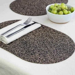 Set of 4 Dash Recycled Oval Placemats, 40cm