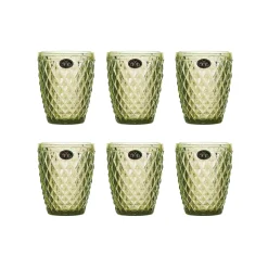 Set of 6 Green Diamond Tumblers, 270ml