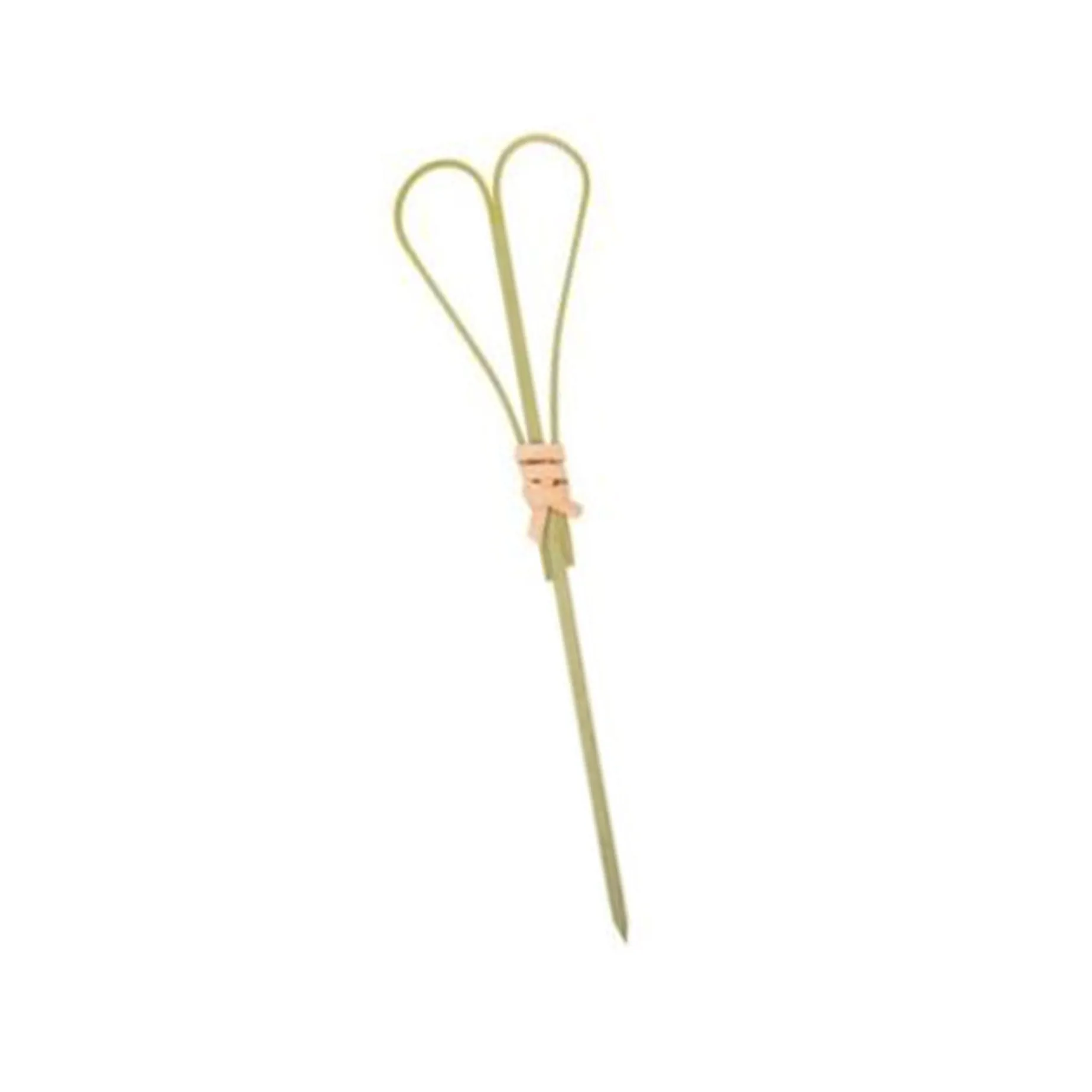 Set of 100 Green Looped Heart Bamboo Skewers, 9cm