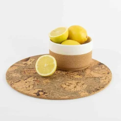 Set of 4 Marbled Cork Round Placemats, 30cm