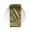 Set of 2 Olive Linen Napkins