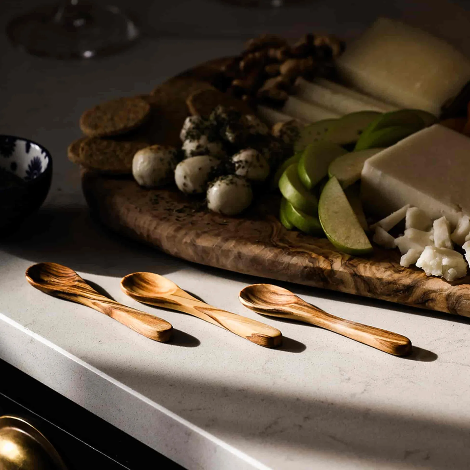 Set of 3 Olive Wood Mini Spoons