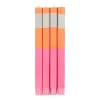 Set of 4 Pink Orange Colourblock Candles