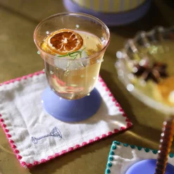 Set of 2 Purple Dotted Water Glasses, 200ml