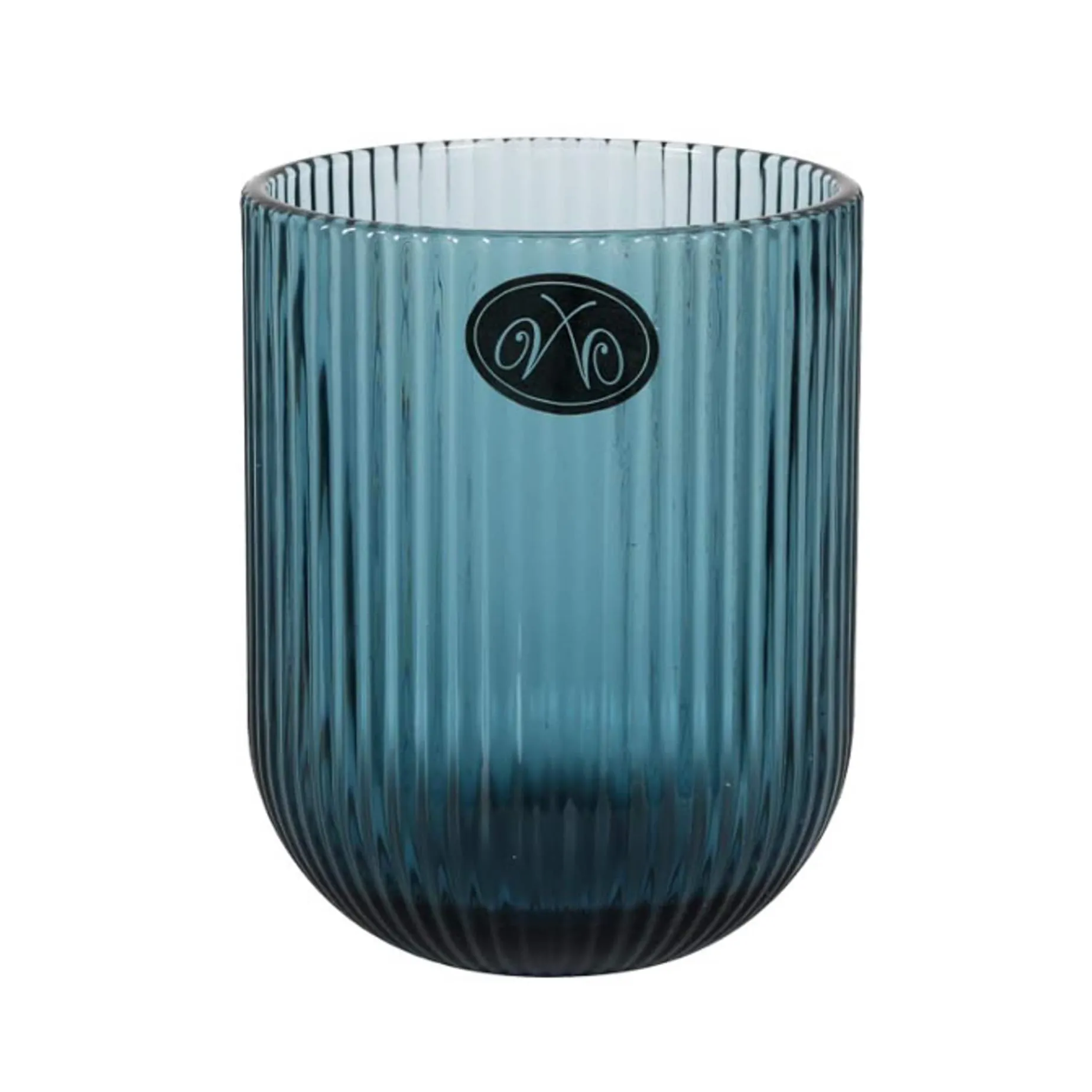 Set of 6 Ribbed Blue Tumblers, 270ml