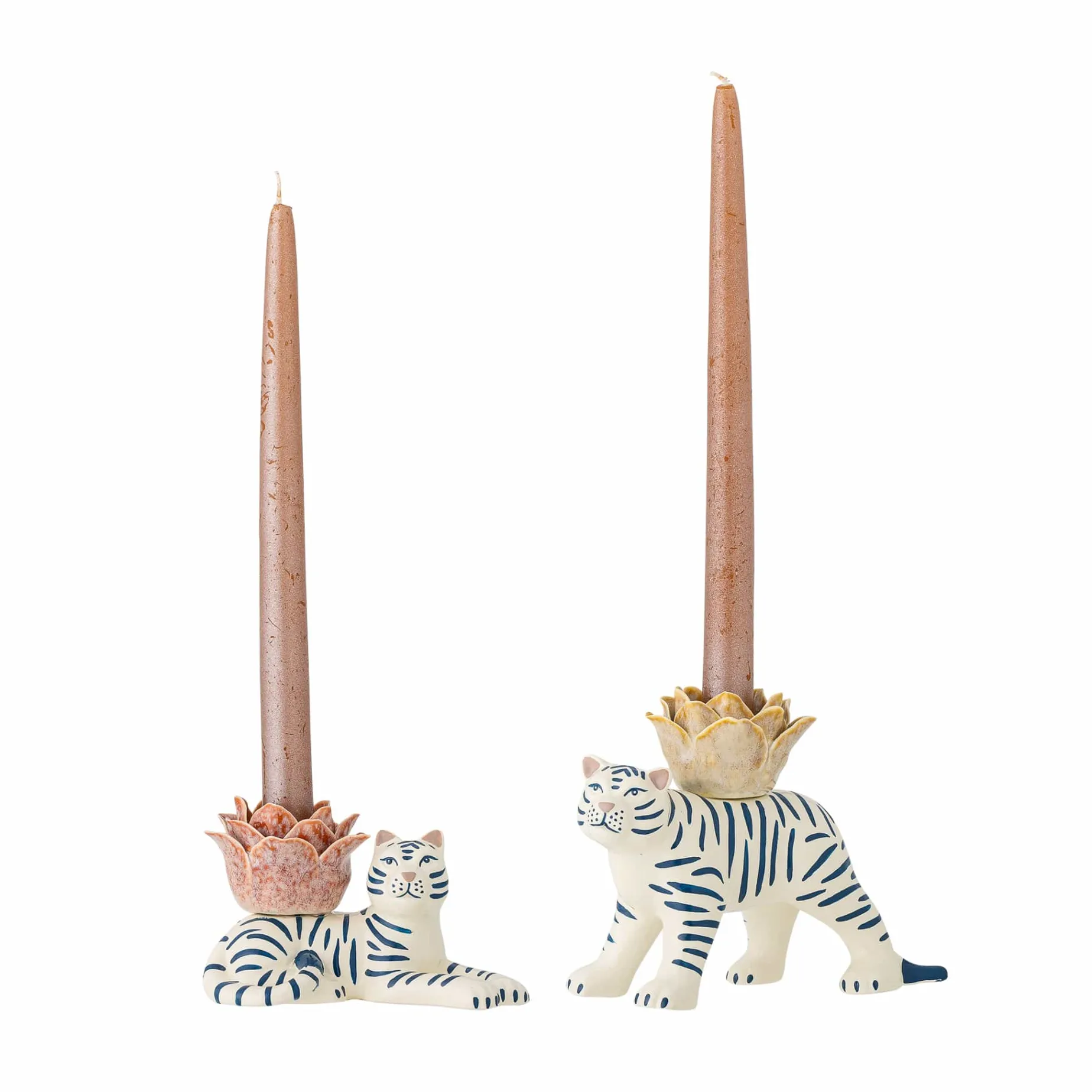 Set of 2 Rory Tiger Candle Holders