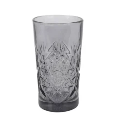 Set of 6 Smoke Hobstar Highball Glasses, 350ml