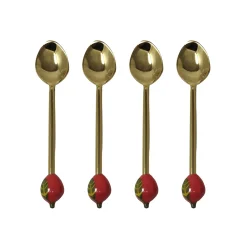 Set of 4 Strawberry Dessert Spoons