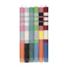 Set of 6 Striped Dinner Candles - Multicolour